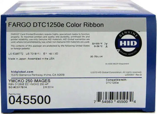 FARGO HID DTC1000 SMARTLOAD COLOR RIBBON 045000 250 PRINTS YMCKO 1- SDK incluso
