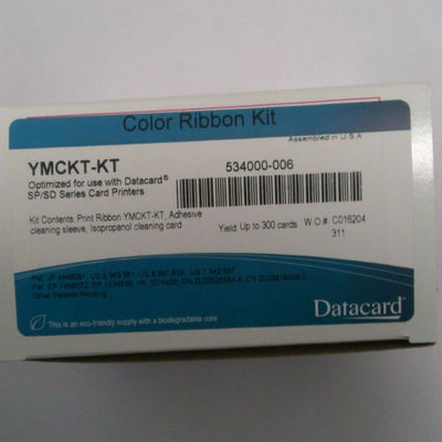 300 Stampe Datacard CD800 Nastro YMCKF-KT Nastro fluorescente Compatibile con 534000-006