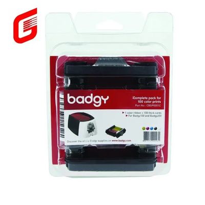 Badgy100/200 Card Printer Evolis CBGR0100C YMCKO Ribbon per professionisti e stampa