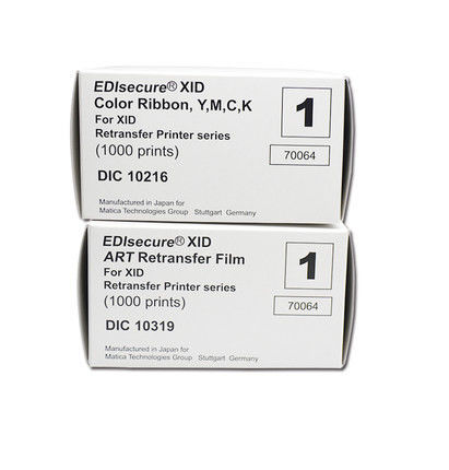 Stampa carta Matica Edisecure XID8300 con nastro a colori DIC10216 e stampe a pellicola DIC10319