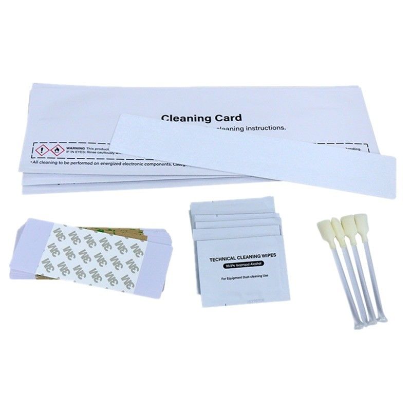 Ottimo kit di pulizia per stampanti di carte d'identità HDP8500 HDP6600 4 x tamponi e 10 x asciugamani