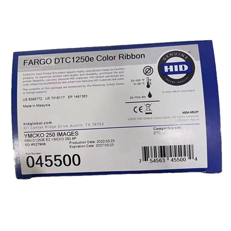 045500 YMCK Ribbon originale per DTC1250e Business ID IC Card Performance
