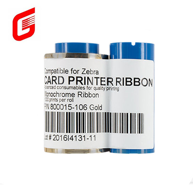 Compatibile tipo nastro Zebra 800015-106 Oro per P330i 430i Stampa di schede 1000 immagini