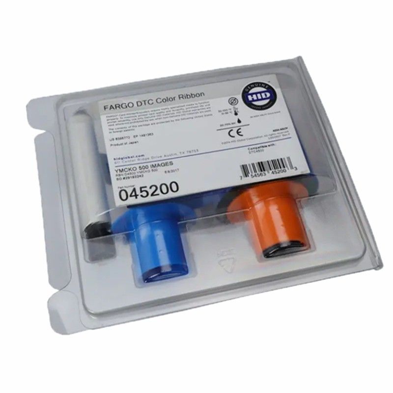 Fargo 45200 YMCKO Nastro a colori per stampanti di carte DTC4500 DTC4500e 500 immagini per rotolo